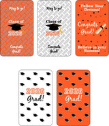 60 New Graduation Cap Party Class of 2026 Miniatures Candy Bar Wrapper, Mini Candy Chocolate Bar Stickers, Labels, Candy Not Included, Color Orange