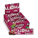 ALOHA Organic Plant Based Protein Bars - Chocolate Cherry - 12 Bars, Vegan, Low Sugar, Gluten-Free, Paleo, Low Carb, Non-GMO, No Stevia, No Erythritol
