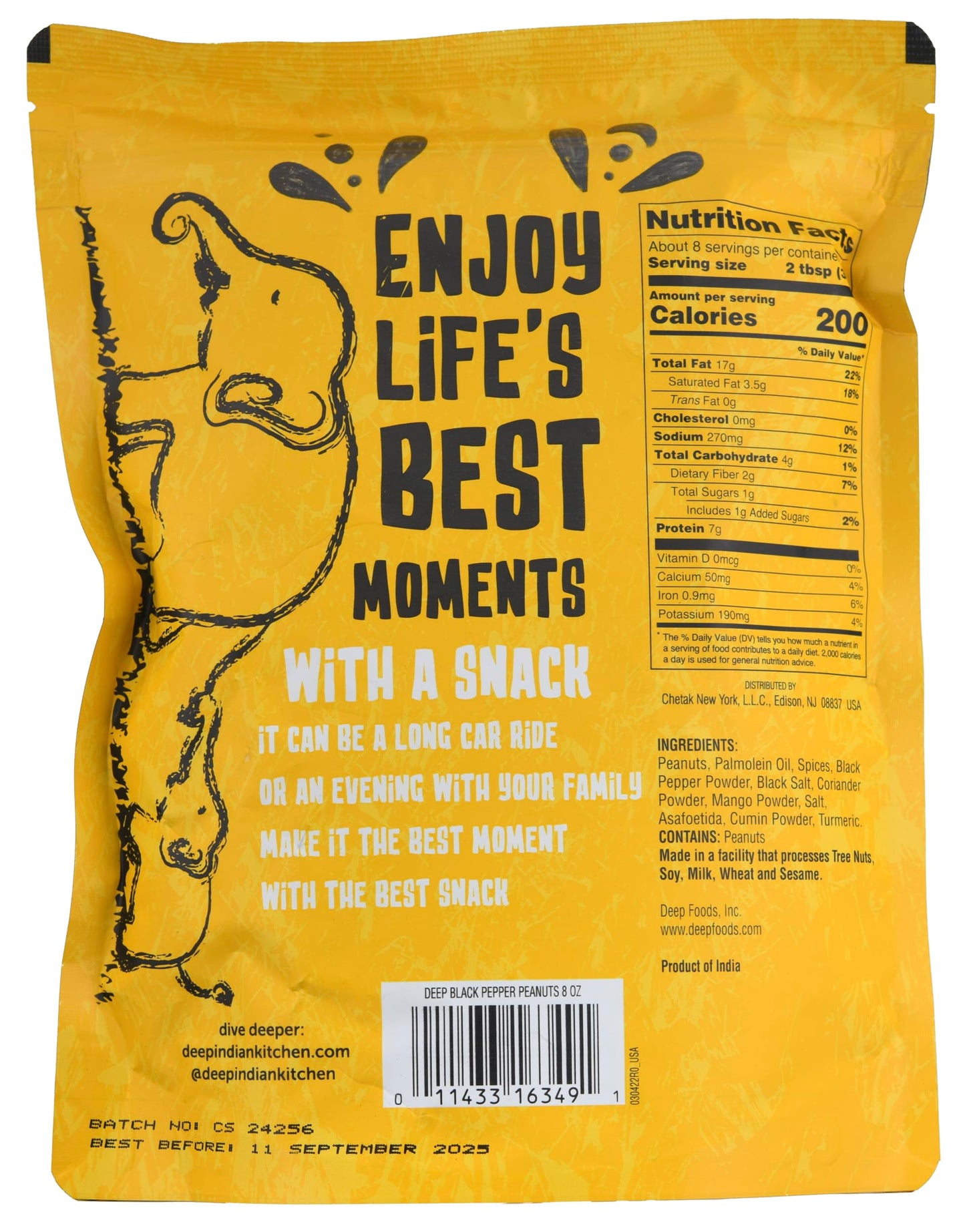 Masala Nuts Black Pepper Peanuts (8oz)