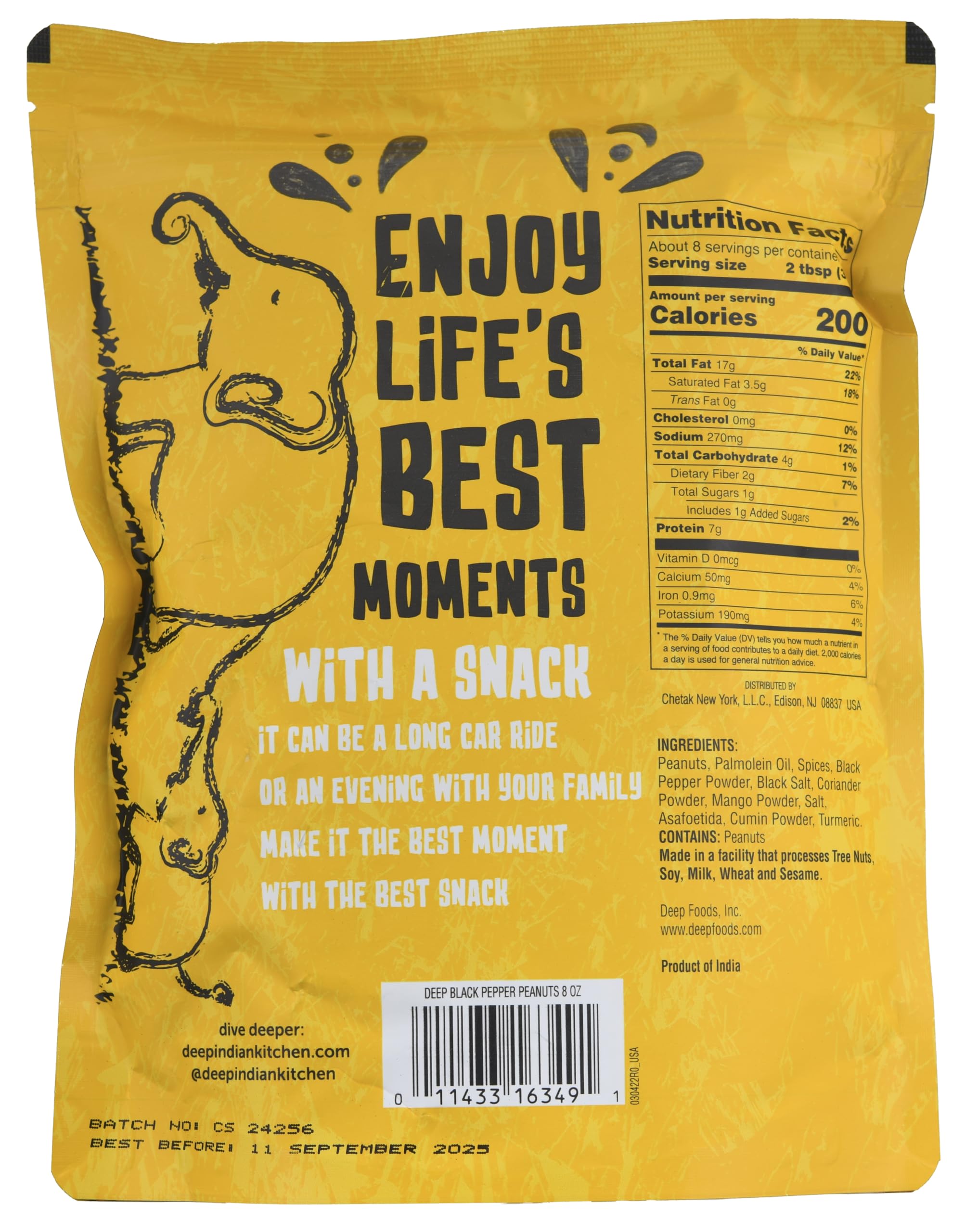 Masala Nuts Black Pepper Peanuts (8oz)