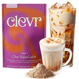 Clevr Chai Tea Latte, Instant Superfood Powder Blend with Lions Mane, Reishi Mushroom, Black Tea, Organic Spices, Coconut Cream, Ashwagandha, Oprah’s