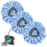 3 Pack Spin Mop Replacement Head Compatible with RinseClean 2-Tank System, Microfiber Mop Refill, Machine Washable Deep Cleaning Mop Head for Hardwood