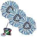 3 Pack Spin Mop Replacement Head Compatible with RinseClean 2-Tank System, Microfiber Mop Refill, Machine Washable Deep Cleaning Mop Head for Hardwood