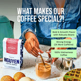 Nguyen Coffee Supply - Loyalty Signature Robusta & Arabica Blend: Medium Roast Premium Ground Coffee Beans, Vietnamese Single Origin, Direct Trade