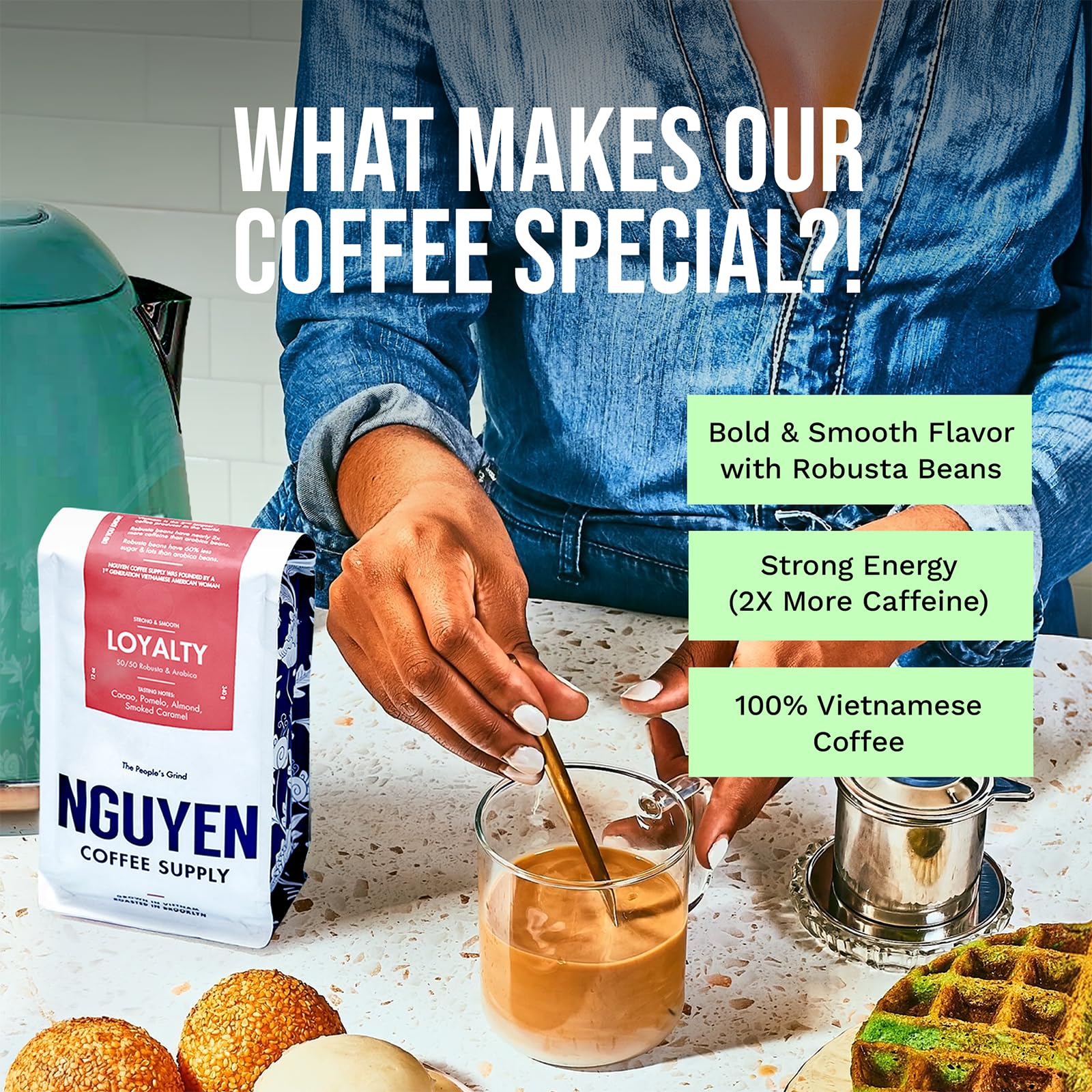 Nguyen Coffee Supply - Loyalty Signature Robusta & Arabica Blend: Medium Roast Premium Ground Coffee Beans, Vietnamese Single Origin, Direct Trade