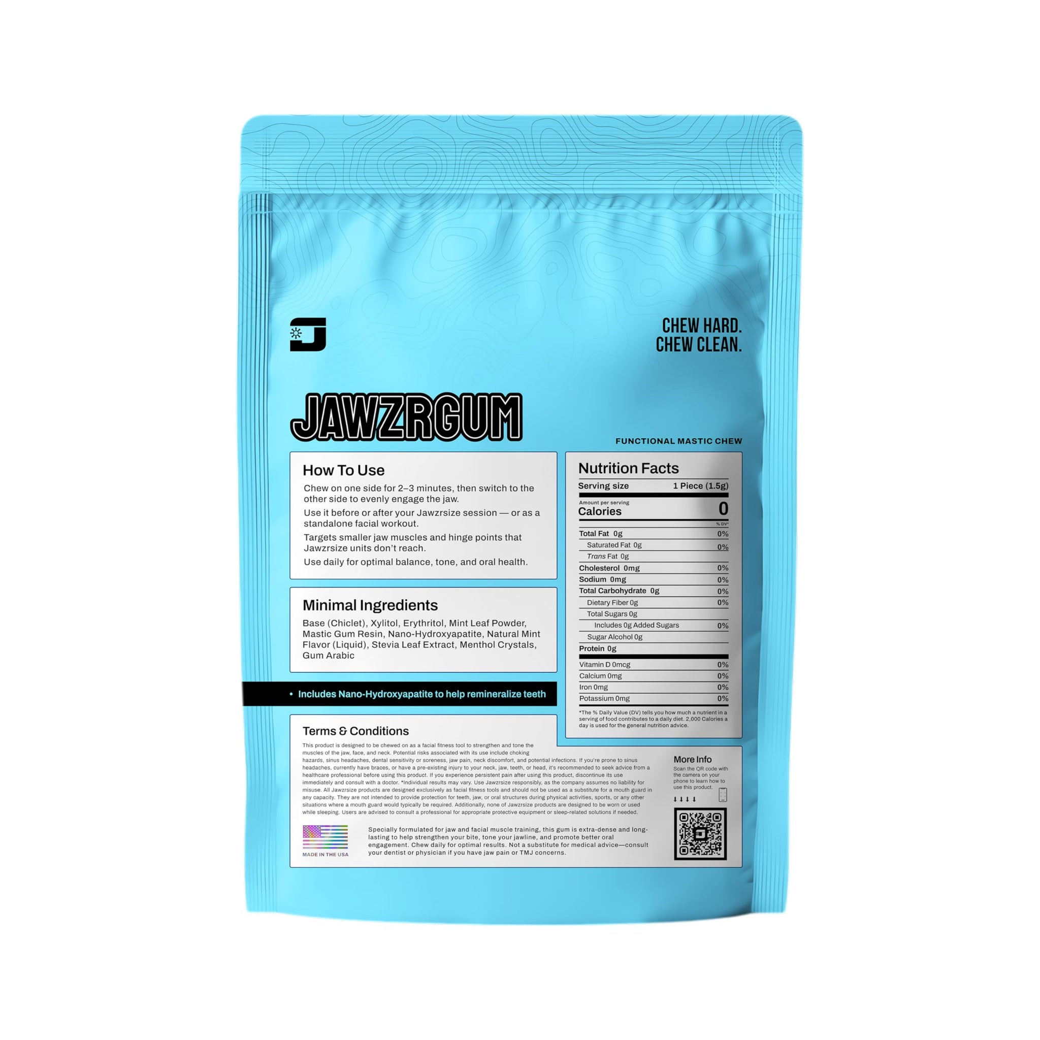 Jawzrsize OG Mastic Gum Organic - Mint Natural Mastic Chewing Gum, Sugar-Free Jawline exerciser, Strengthening Formula with NAHA, Plant-Based Oral