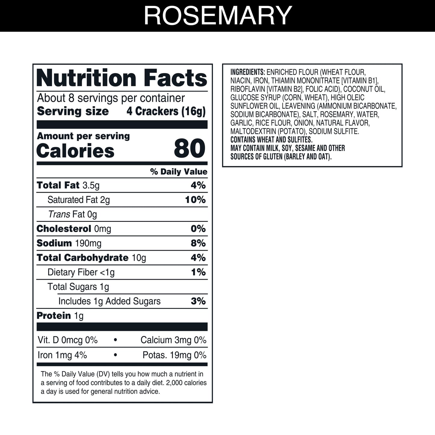 Carr's Crackers, Baked Snack Crackers, Party Snacks, Rosemary, 5oz Box (1 Box)