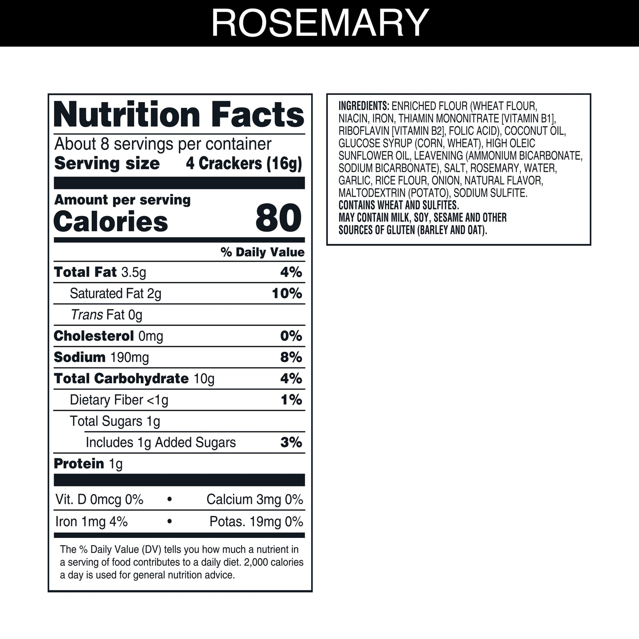 Carr's Crackers, Baked Snack Crackers, Party Snacks, Rosemary, 5oz Box (1 Box)