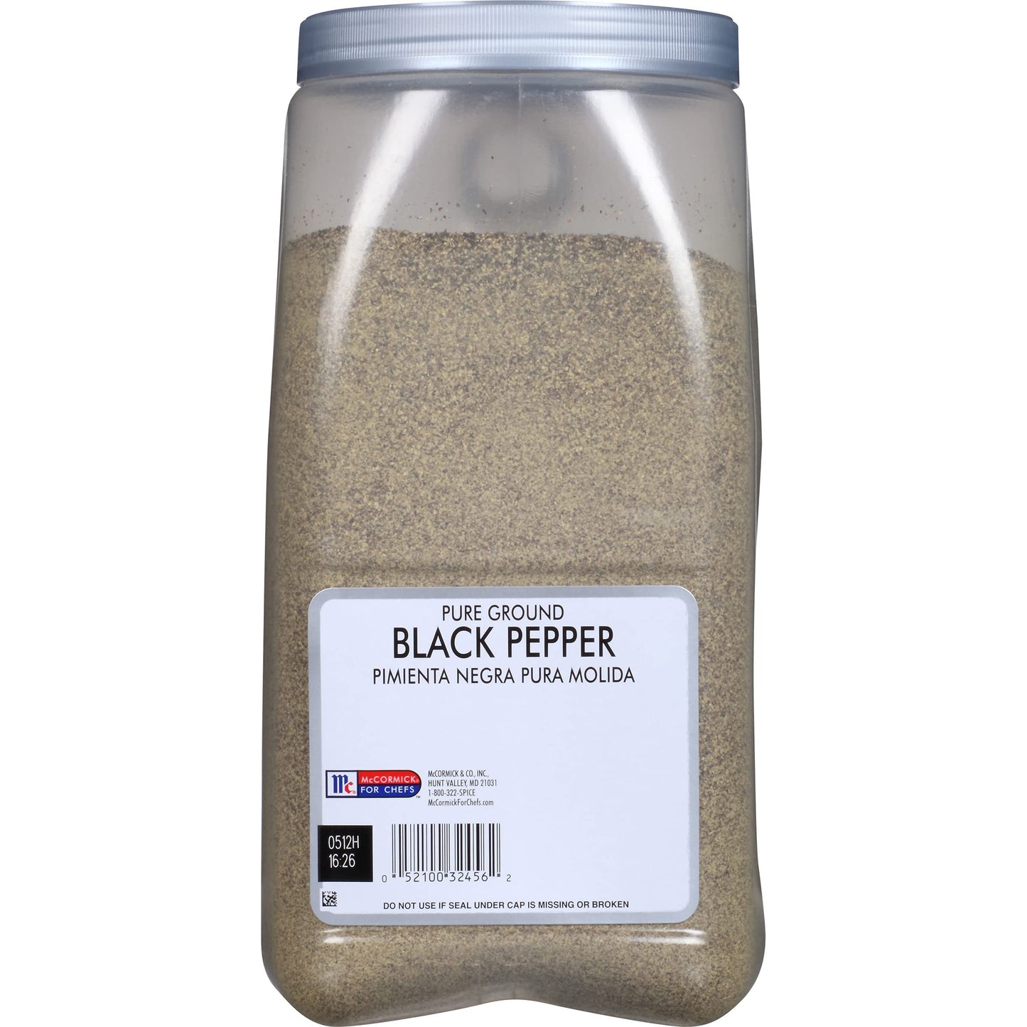 McCormick Culinary Pure Ground Black Pepper, 5 lb - One 5 Pound Container of Bulk Ground Black Pepper, Perfect for Chefs and Pepper Shaker Refills