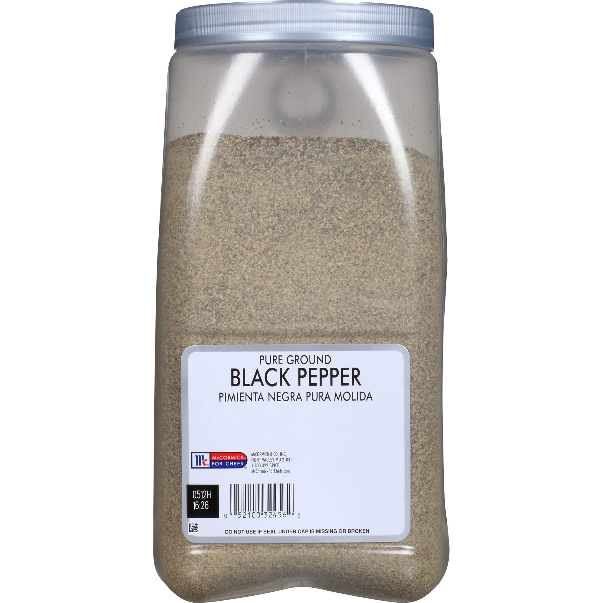 McCormick Culinary Pure Ground Black Pepper, 5 lb - One 5 Pound Container of Bulk Ground Black Pepper, Perfect for Chefs and Pepper Shaker Refills