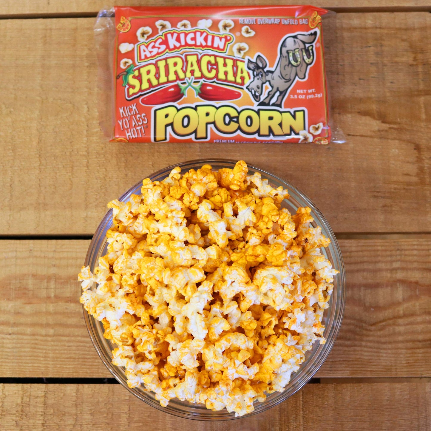 ASS KICKIN’ Sriracha Premium Microwave Popcorn - 6 Pack - Ultimate Spicy Gourmet Gift - Try if you dare!