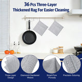 wenbbleyii 36 Pcs New Upgrade 3-Layer Wire Dishwashing Rags Non-Scratch Multipurpose Metal Dish Cloth No Scratches and Odor for Wet and Dry Kitchen