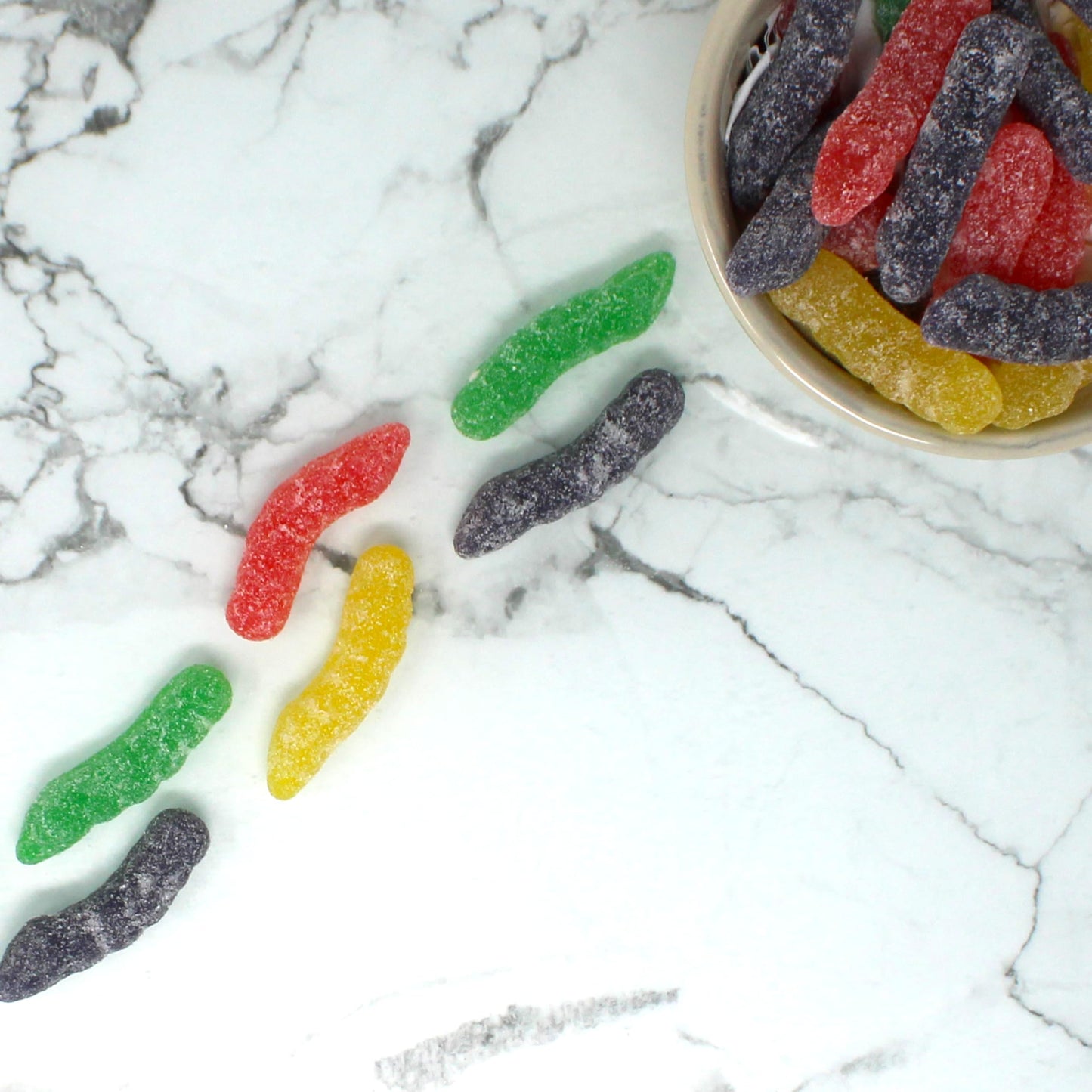 Sour Jelly Worms - Sour Worms - Assorted Jellybean Candy - Delicious Sour Candy - 4 Flavors Strawberry, Lemon, Pineapple, Grape - 7.19 oz.