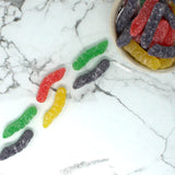 Sour Jelly Worms - Sour Worms - Assorted Jellybean Candy - Delicious Sour Candy - 4 Flavors Strawberry, Lemon, Pineapple, Grape - 7.19 oz.