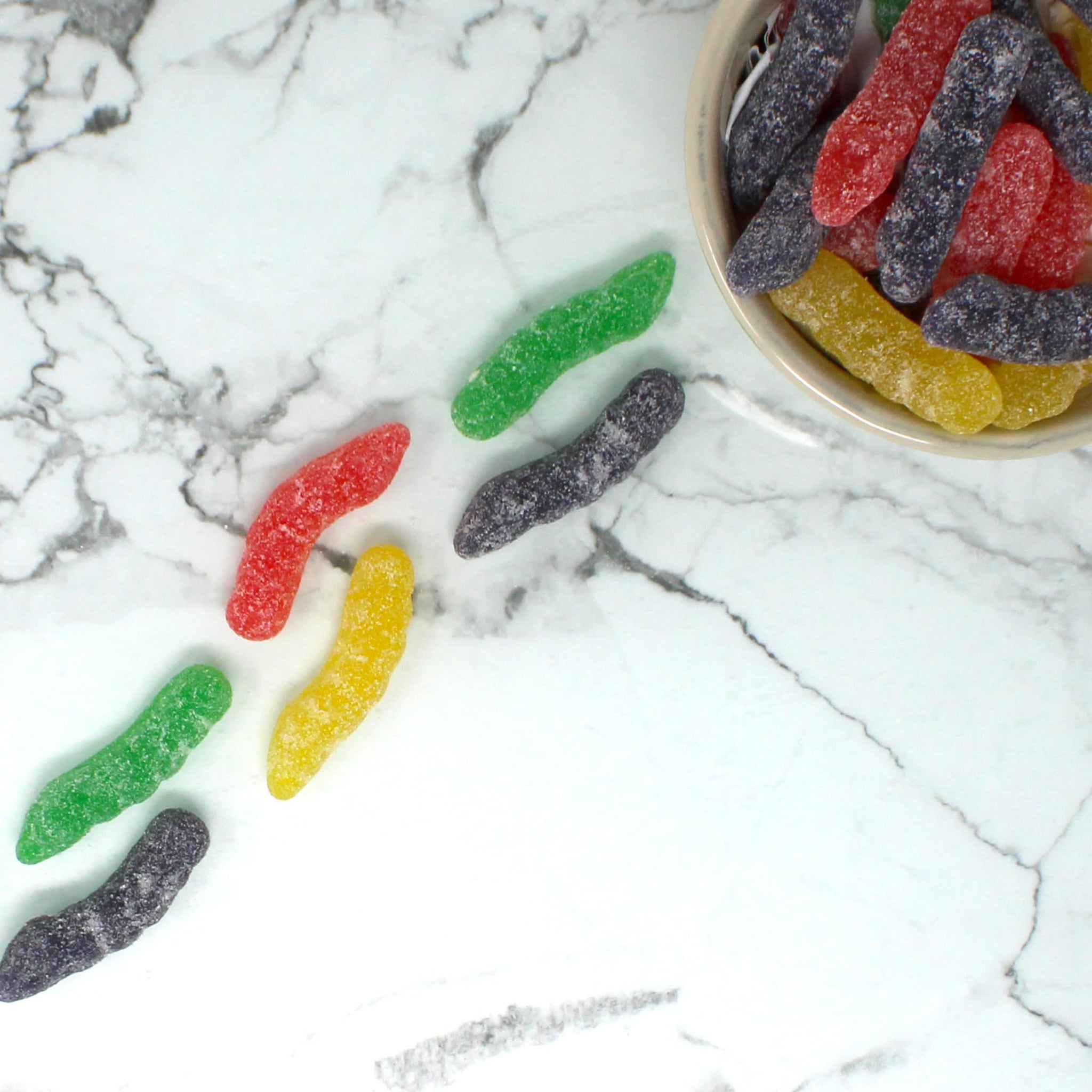 Sour Jelly Worms - Sour Worms - Assorted Jellybean Candy - Delicious Sour Candy - 4 Flavors Strawberry, Lemon, Pineapple, Grape - 7.19 oz.