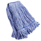 String Mop Heads Replacement Heavy Duty Commercial Grade Blue Cotton Looped End Wet Industrial Cleaning Mop Head Refills (1, Medium)