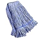 String Mop Heads Replacement Heavy Duty Commercial Grade Blue Cotton Looped End Wet Industrial Cleaning Mop Head Refills (1, Medium)