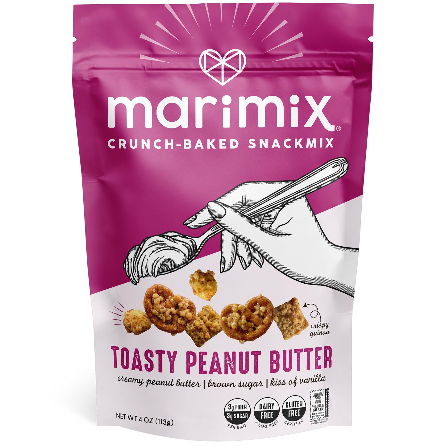 Marimix Snack Mix | Toasty Peanut Butter | Crunch Baked Sweet & Salty Savory Plant Based Naturally Gluten Free Whole Grain Fiber Charcuterie Pretzel