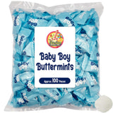 Baby Boy Buttermints - 100 Count - Baby Shower Blue Butter Mints Individually Wrapped - Baby Shower Candy - Perfect For Gender Reveal Parties