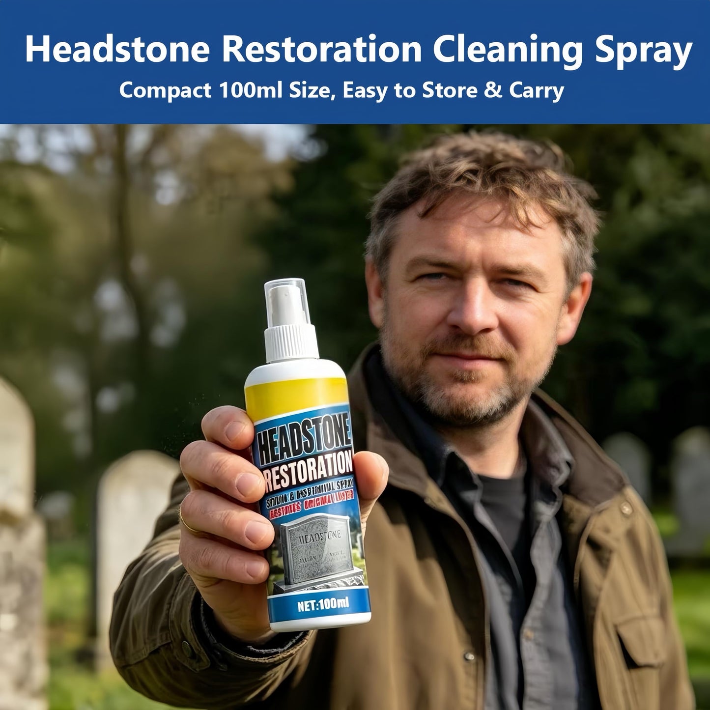 Headstone Restoration and Cleaning Spray, 2026 New Headstone Restoration & Cleaning Spray Restoring and Protecting, Tombstone Monument Cleaner