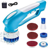 RICHOOSE Cordless Electric Spin Scrubber with 6 Brush Heads & 2 Rechargeable Batteries, Power Scrubber for Shower Tile Grout Tub Bathroom Cleaning