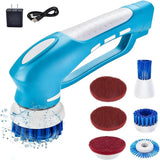 RICHOOSE Cordless Electric Spin Scrubber with 6 Brush Heads & 2 Rechargeable Batteries, Power Scrubber for Shower Tile Grout Tub Bathroom Cleaning