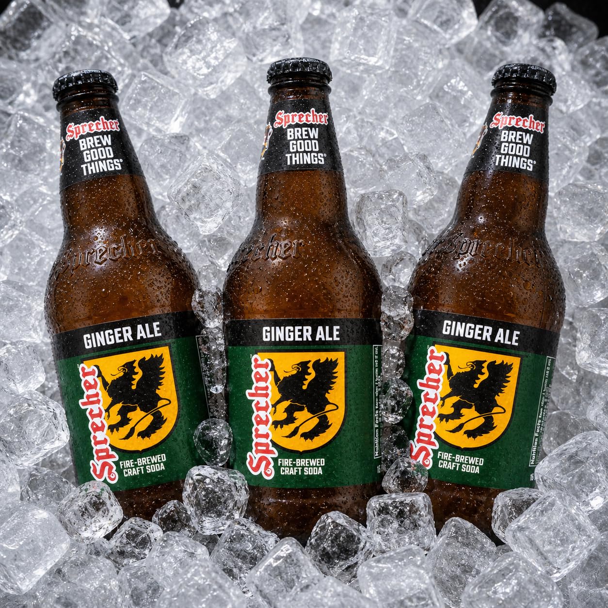 Sprecher Ginger Ale in 16 fl oz Glass Bottles (24 Pack), Fire Brewed Craft Glinger Soda with Real Honey, Crisp Natural Ginger Flavor, Naturally