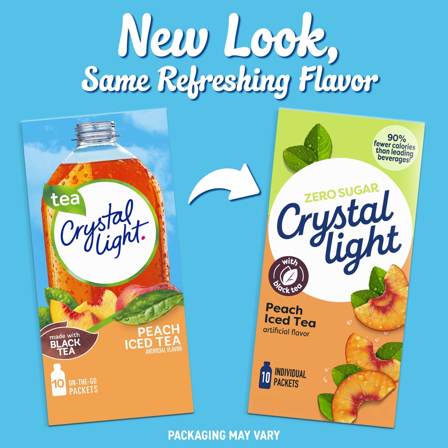 Crystal Light Drink Mix, 120 Packets, for Convenient On-the-Go Flavorful Hydration, Artificially Flavored Peach Iced Tea, Zero Sugar, 0.07 oz each