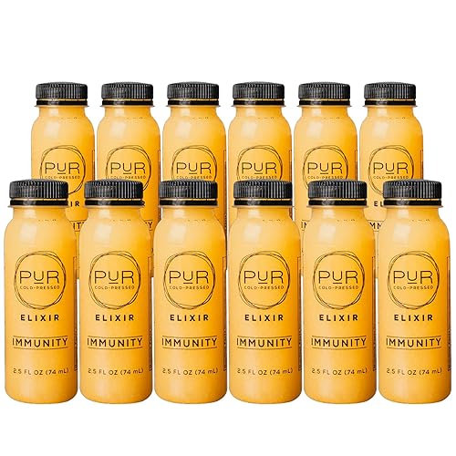 PUR Wellness Shots - Immunity 12 Pack - Lemon, Cayenne Pepper, and Ginger Shots - Fresh Cold-Pressed Raw Juice Elixir - Non-GMO, Plant-Based, Pressed