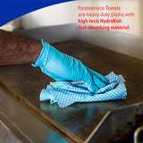 WypAll CriticalClean High Capacity Cloths Heavy Duty Foodservice Wipes (05927), Quarterfold Towels, Blue (1 Box of 300 Sheets, 300 Sheet Total)