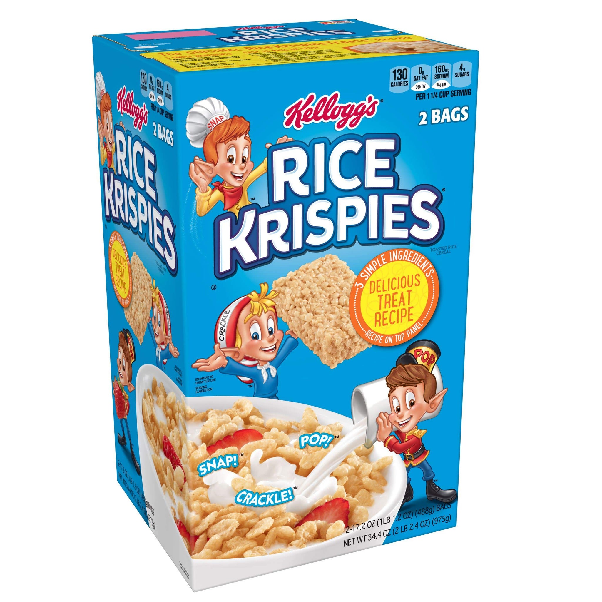 Kellogg's Breakfast Cereal, Assortment Pack, Frosted Flakes, Frosted Mini-Wheats, Froot Loops, Apple Jacks, Corn Pops, and Rice Krispies, 32.7 oz Tray