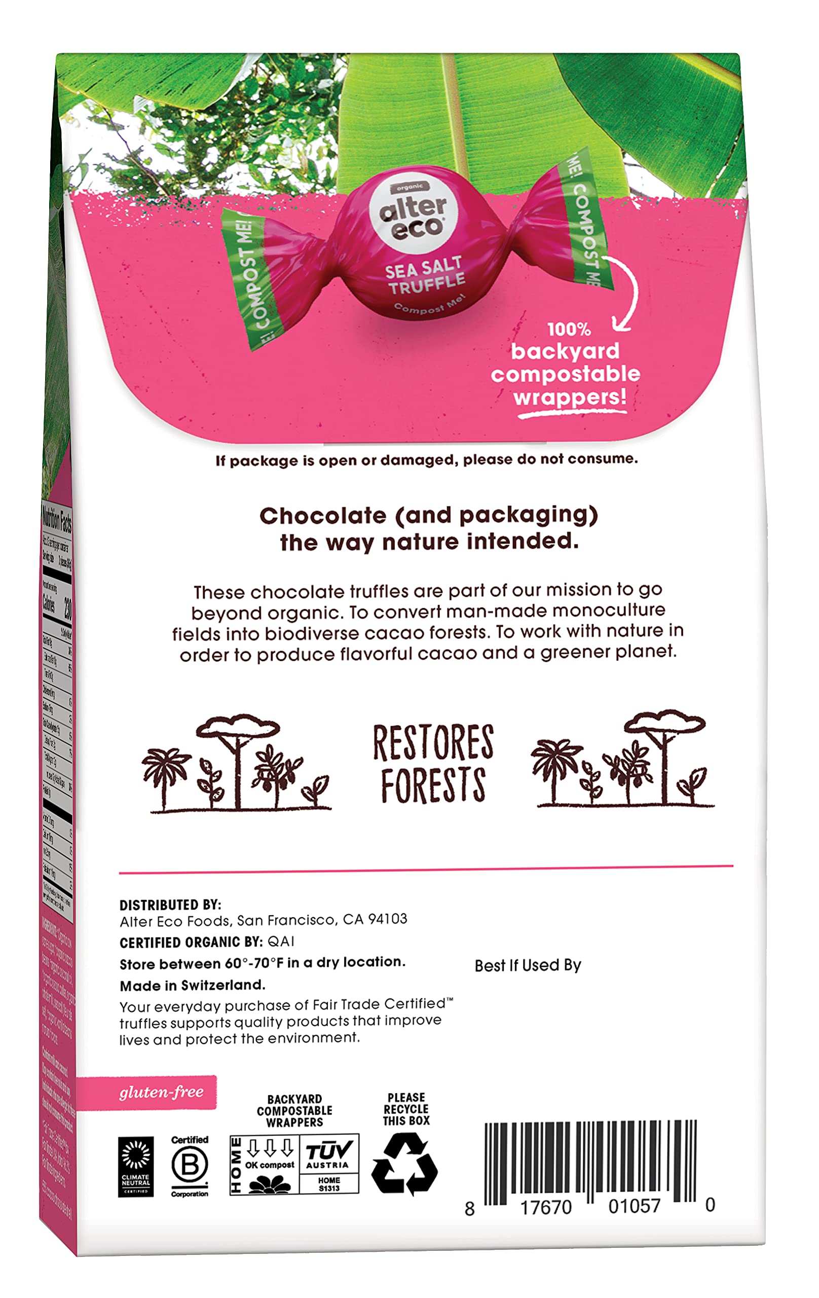 Americas Organic Dark Chocolate Sea Salt Truffles 4.2 Ounce 10 per Pack 8 Packs per case. 4.20 Ounces (Case of 8)