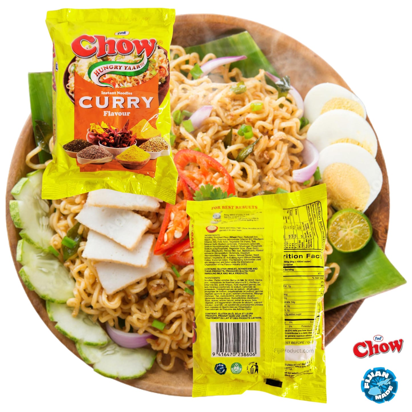 Instant 2 Minutes Chow Noodles - Mild CURRY Flavor with Seasonings (Pack of 5 x 85g) So Delicious Meal ... HALAL