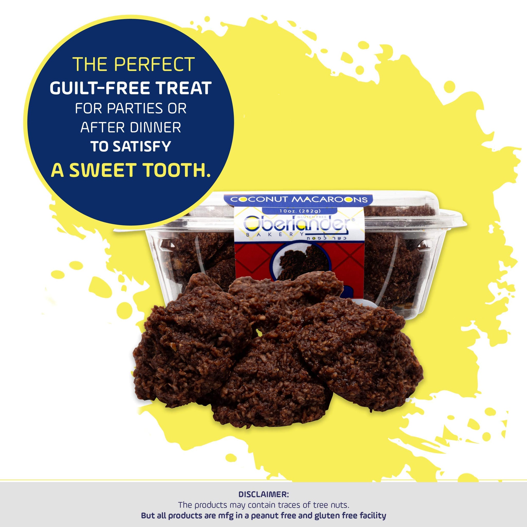 Oberlander Gluten Free Chocolate Coconut Macaroons | Tasty Sweet Cake Cookie Contains No Gluten, Soy, Dairy, Lactose, Starch or Trans Fat | Certified