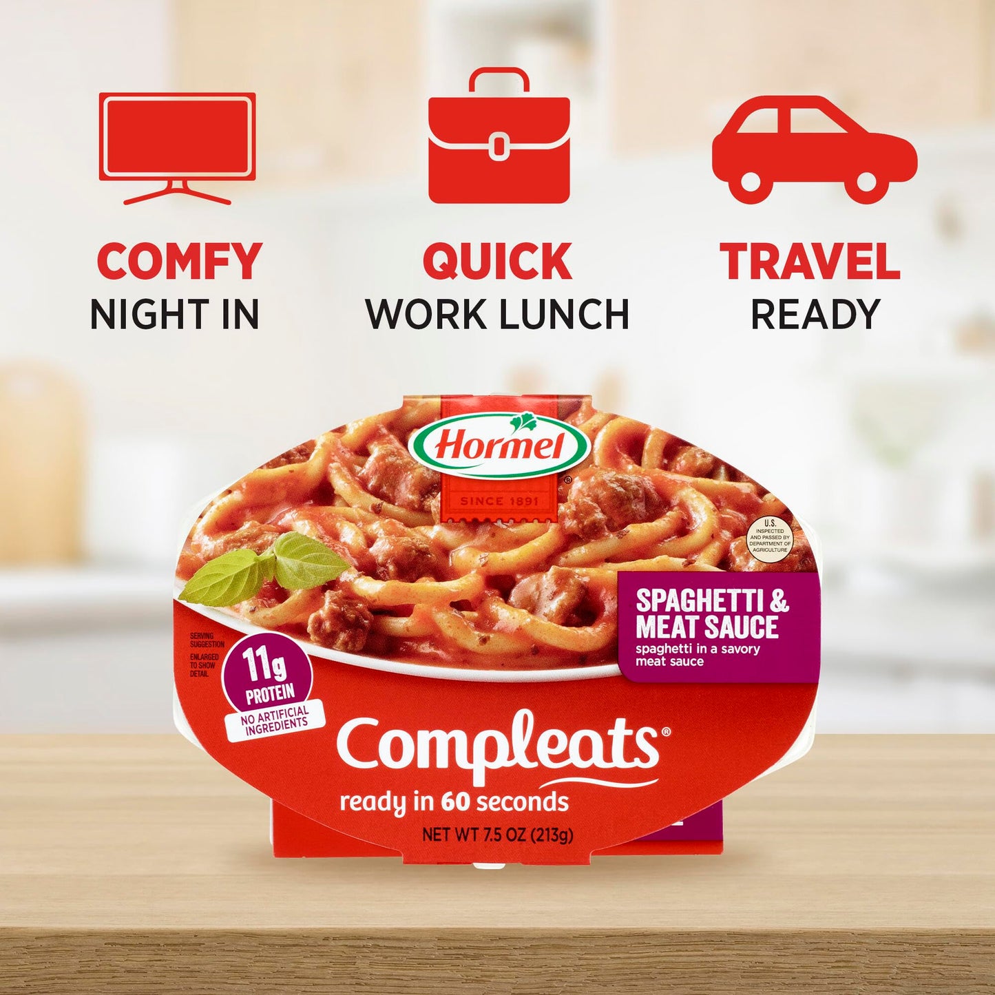 Hormel Compleats Spaghetti & Meat Sauce, 7.5 Oz