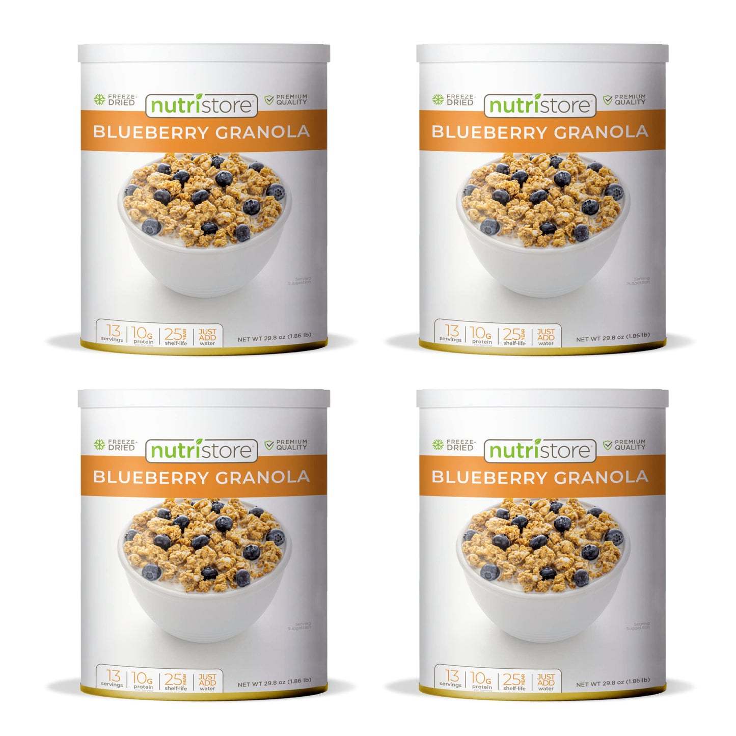 Nutristore Freeze-Dried Blueberry Granola | Emergency Survival Bulk Food Storage Meal | Perfect for Everyday Quick Meals and Long-Term Storage | 25