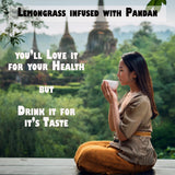 Thai Lemongrass and Pandan Tea - 50 Plastic Free Bags | Organic, Caffeine Free, Vegan Friendly | Perfect for Hot & Iced Tea, Zero Sugar