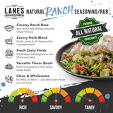 Lane's Ranch Seasoning Powder, 4.27 oz - Versatile Ranch Powder for Wings, Veggies, Popcorn, Dips, Dressing & Pizza - Bold Buttermilk Herb Flavor