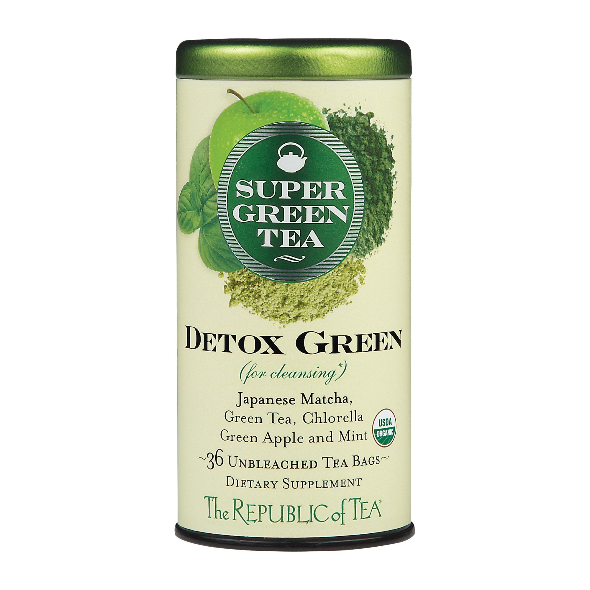 The Republic of Tea - Organic SuperGreen Detox Green Tea, 36 Tea Bags, Gluten Free
