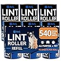 Reli. Lint Rollers for Pet Hair Extra Sticky, 540 Sheets Total [Refills] | Dog & Cat Hair Remover | 6 Refill Rolls, 90 Sheets Per Roll | Lint Remover