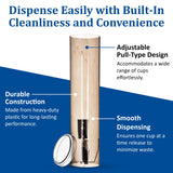San Jamar Large Pull-Type Cup Dispenser 6-12 Oz. Flat Cups, 4.5 - 7 Oz Cone Cupz with Flip Cap for Restaurants, Home, and Office, Plastic, 16 Inches