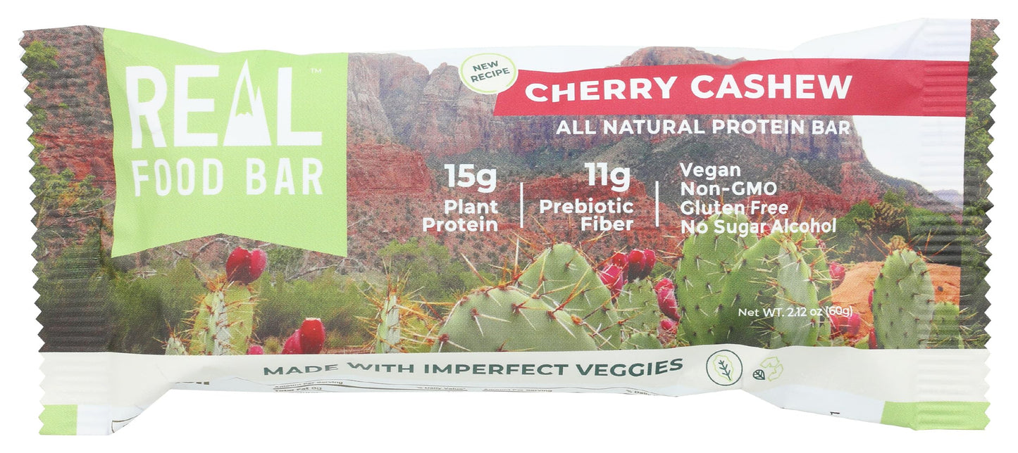 Real Food Bar, Bar Protein Cherry Cashew, 2.12 Ounce