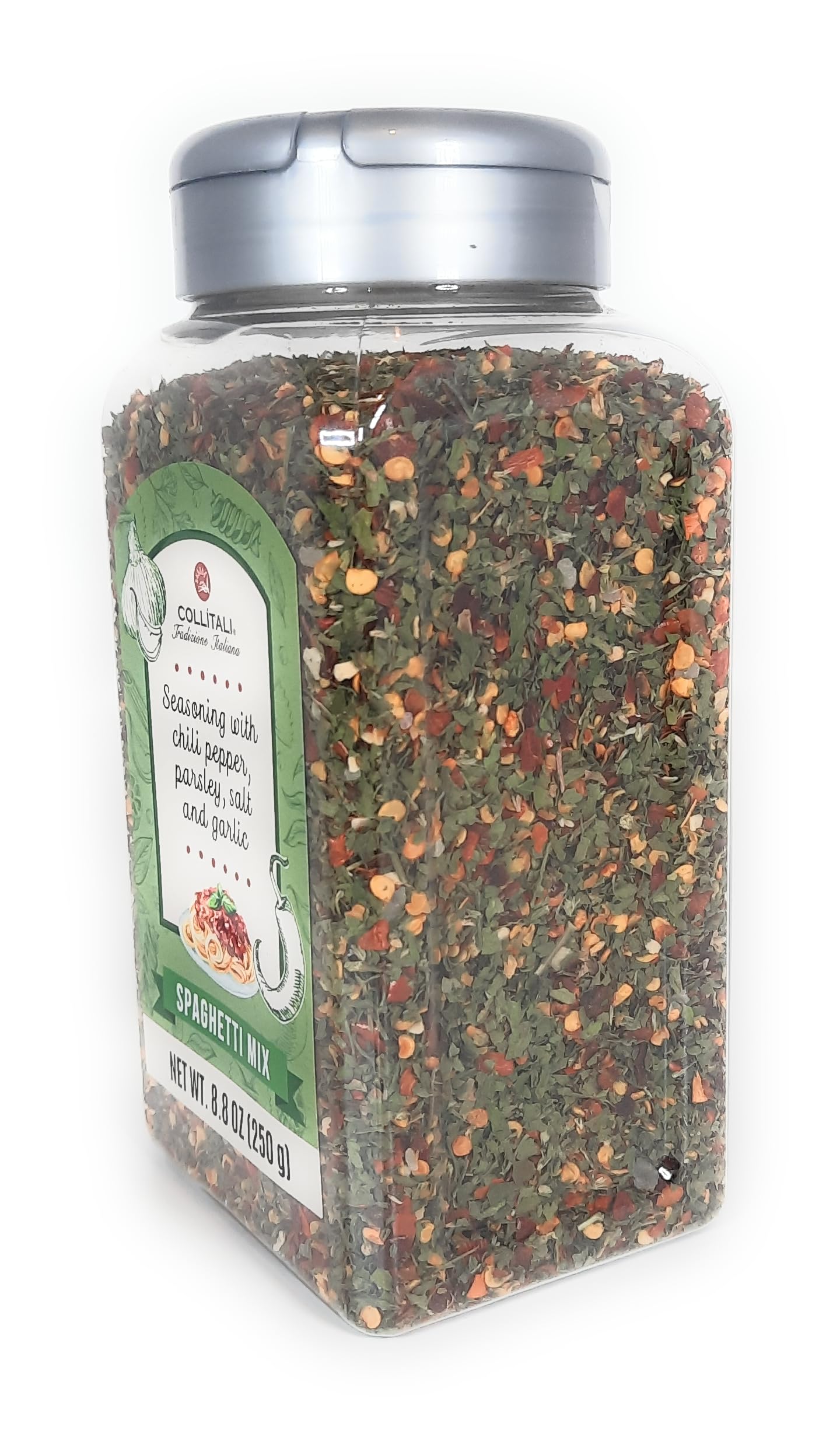 Aglio Olio Pepperoncino Spaghetti Mix Seasoning With Chili Peppers Parsley Salt And Garlic Tradizione Italiana 8.8oz