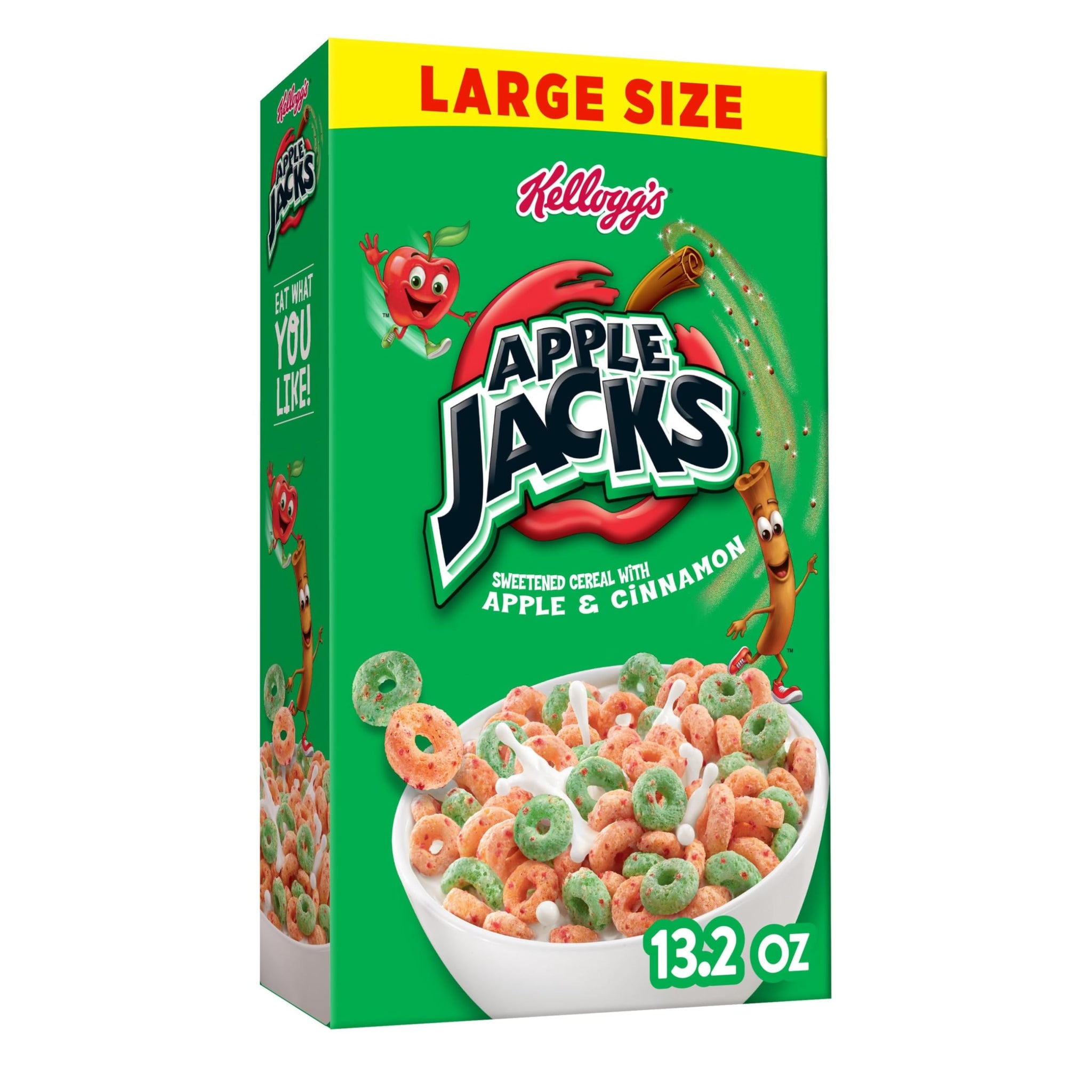 Apple Jacks Cold Breakfast Cereal, 8 Vitamins and Minerals, Kids Snacks, Large Size, Original, 13.2oz Box (1 Box)