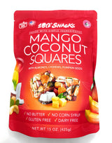 180 Snacks, Mango Coconut Squared, with Almonds, Cashews, Pumpkin Seeds