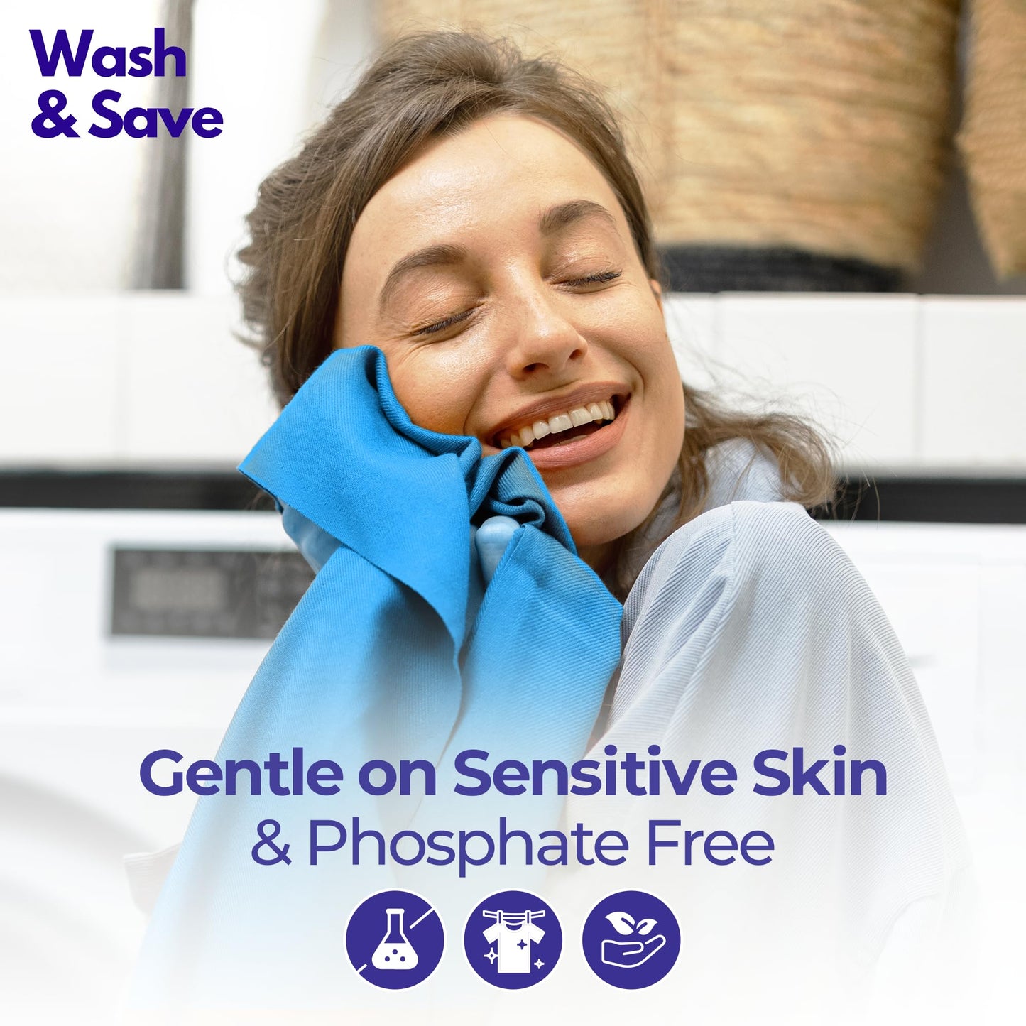 WASH & SAVE Laundry Detergent Sheets - 60 Loads / 30 Sheets | Plant-Based, Eco-Friendly, Hypoallergenic Liquidless Detergent | Perfect for Travel