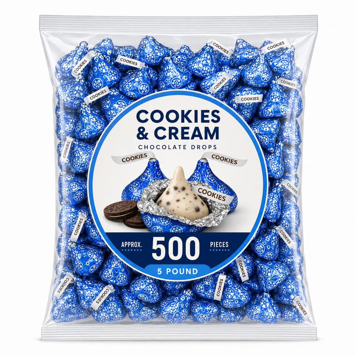 Cookies and Creme Chocolate Candy Pieces Bulk Bag - 5 lb (Approx. 450 pieces)