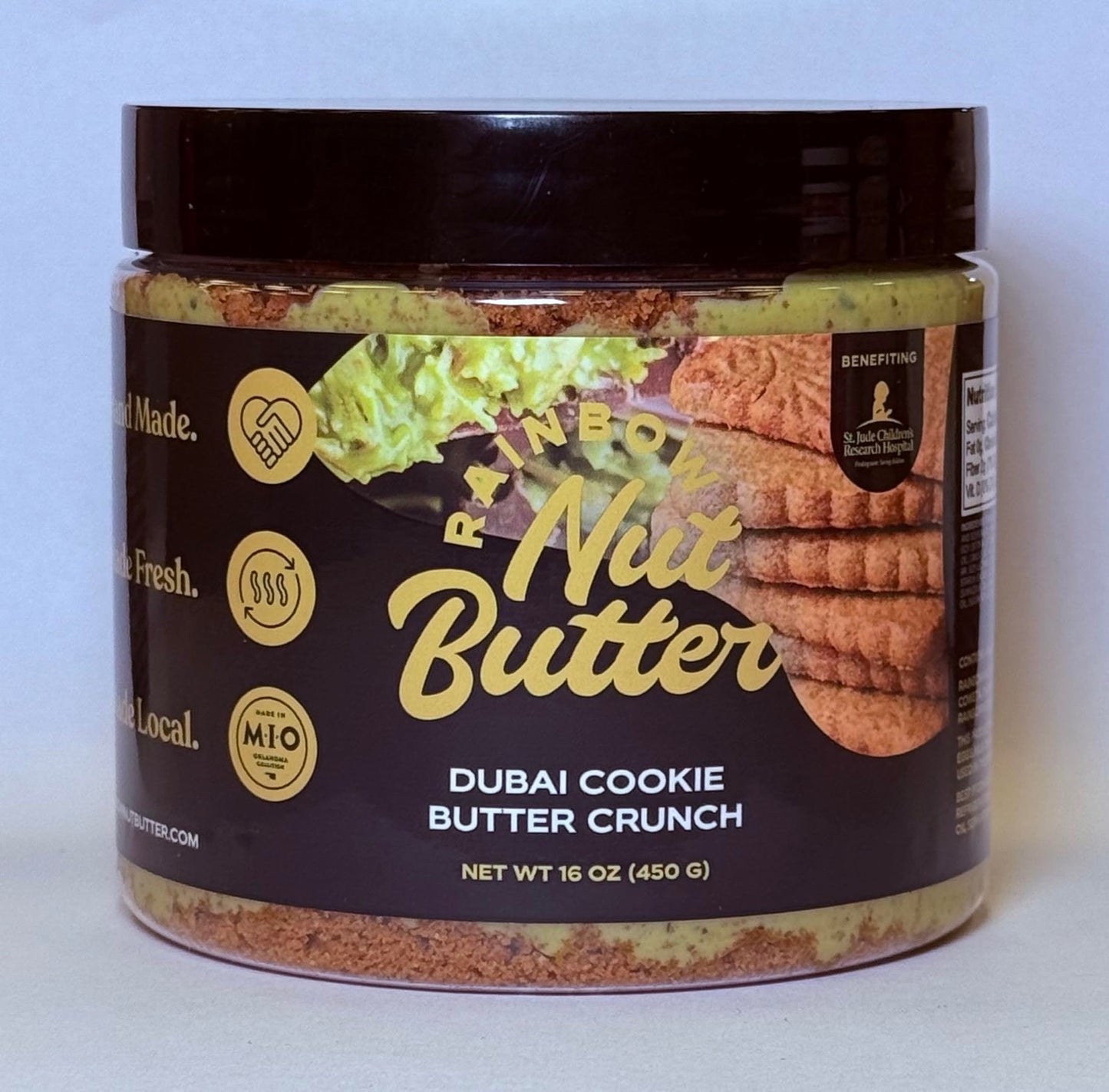 Rainbow Nut Butter Dubai Cookie Butter 40% Pistachio Nut Butter Cream Cookies Spread Kadayif Kataifi, 16 Oz.