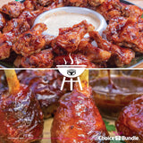 Kinder’s Bourbon Peach BBQ Wing Sauce & Dip 4 Pk (62 oz) Great to Dip Toss Glaze & More + Barbecue Masters & Bottle Opener (6 Items)!