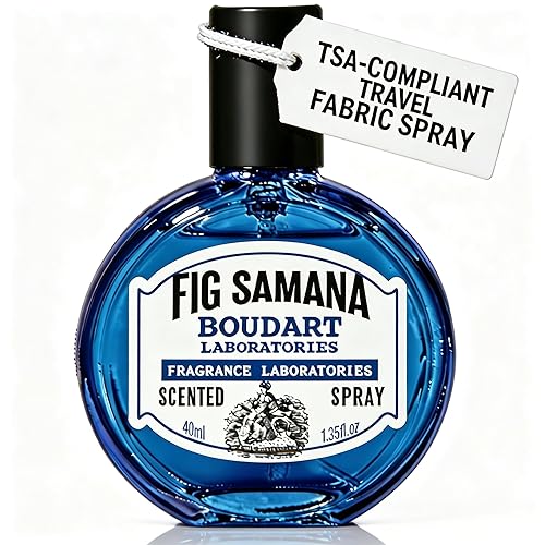 Travel Wrinkle Release Spray by BOUDART LABORATORIES - 40ml TSA Approved Fabric Deodorizer Spray & Wrinkle Releaser for Clothes, Couch - Portable Odor